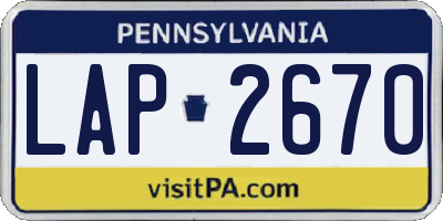 PA license plate LAP2670