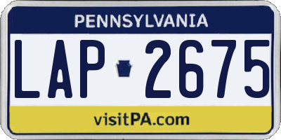 PA license plate LAP2675