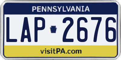 PA license plate LAP2676
