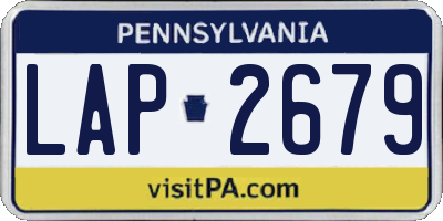PA license plate LAP2679