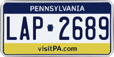 PA license plate LAP2689