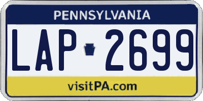 PA license plate LAP2699