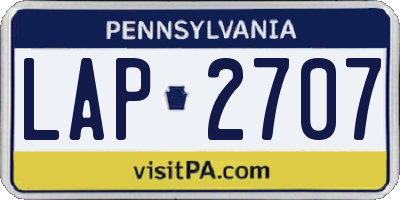 PA license plate LAP2707