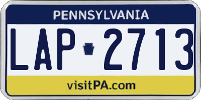 PA license plate LAP2713