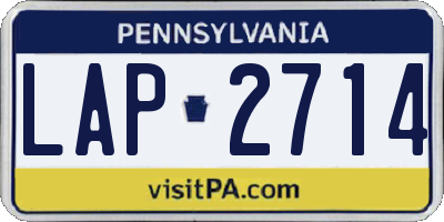 PA license plate LAP2714