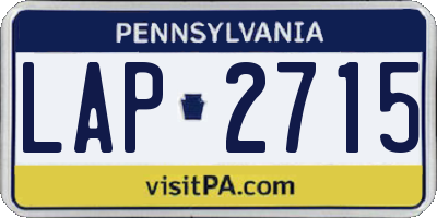 PA license plate LAP2715