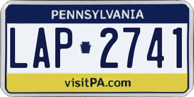 PA license plate LAP2741
