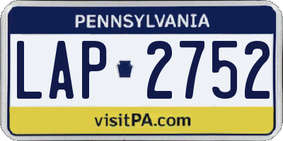 PA license plate LAP2752