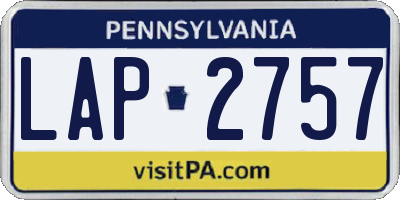 PA license plate LAP2757