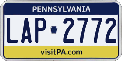 PA license plate LAP2772