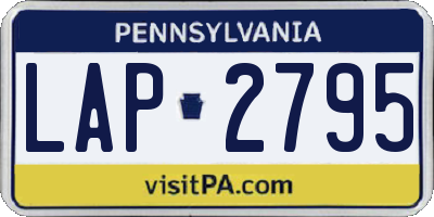 PA license plate LAP2795