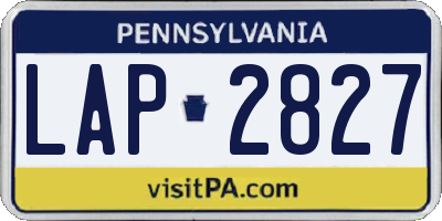 PA license plate LAP2827