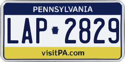 PA license plate LAP2829