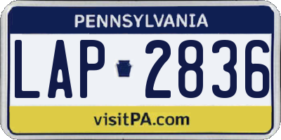 PA license plate LAP2836