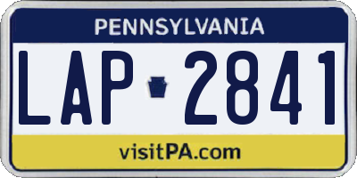 PA license plate LAP2841