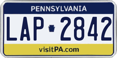 PA license plate LAP2842