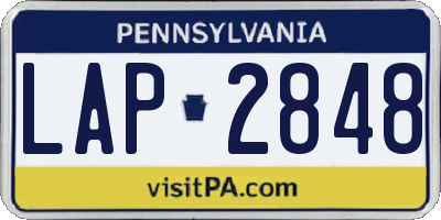 PA license plate LAP2848