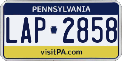 PA license plate LAP2858