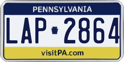 PA license plate LAP2864