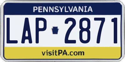 PA license plate LAP2871