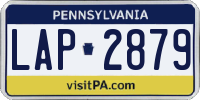 PA license plate LAP2879