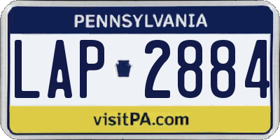 PA license plate LAP2884