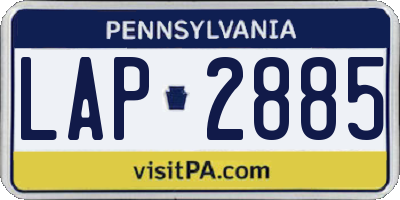 PA license plate LAP2885