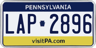 PA license plate LAP2896