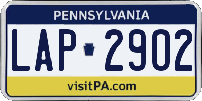 PA license plate LAP2902