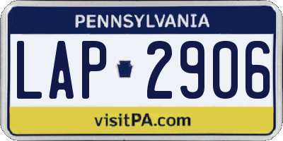 PA license plate LAP2906