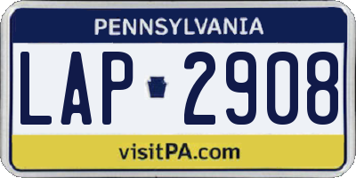 PA license plate LAP2908