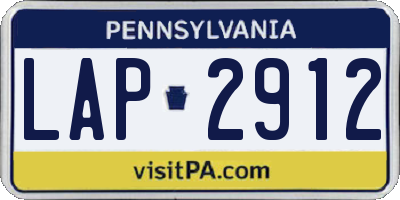 PA license plate LAP2912