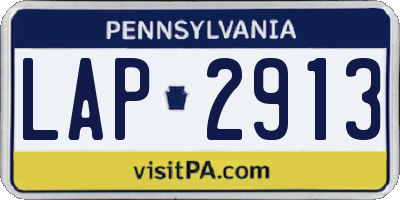 PA license plate LAP2913