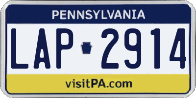 PA license plate LAP2914