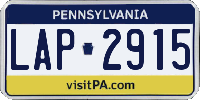 PA license plate LAP2915