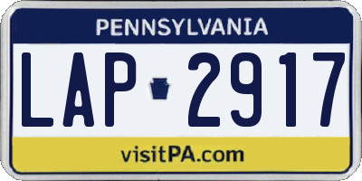 PA license plate LAP2917