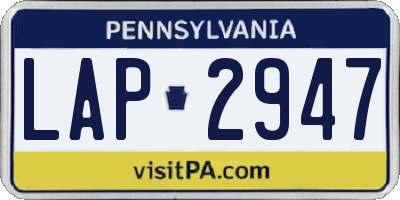 PA license plate LAP2947
