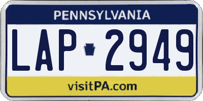 PA license plate LAP2949
