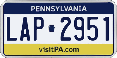 PA license plate LAP2951