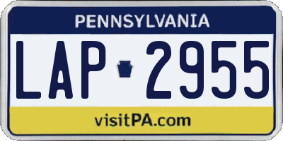PA license plate LAP2955