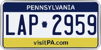 PA license plate LAP2959