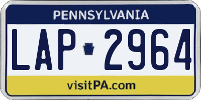 PA license plate LAP2964