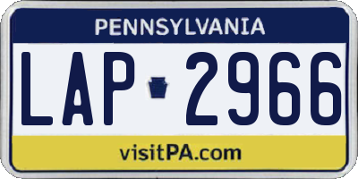 PA license plate LAP2966