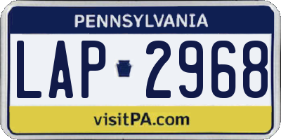 PA license plate LAP2968