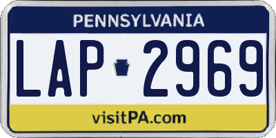 PA license plate LAP2969