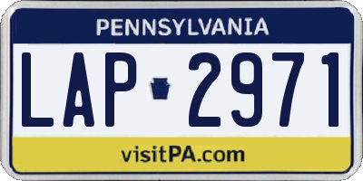 PA license plate LAP2971