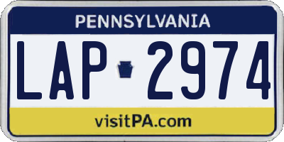 PA license plate LAP2974