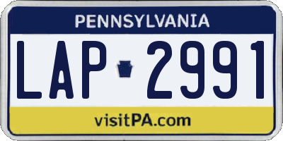 PA license plate LAP2991