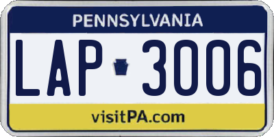 PA license plate LAP3006