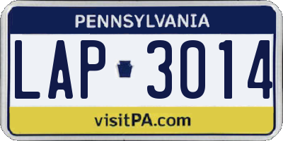 PA license plate LAP3014